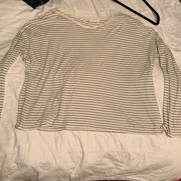VINCE- Pencil stripe long sleeve Pima cotton shirt - Picture 2 of 5